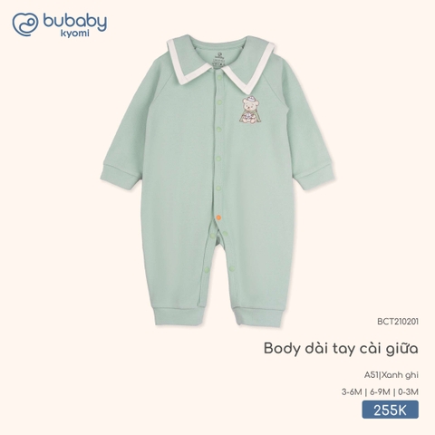 BU - Body dài tay cài giữa BCT210201 - Xanh ghi - Trung - SS25.T9B