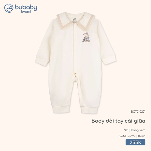 BU - Body dài tay cài giữa - BCT210201 - Trắng kem - 0-3M - SS25.T9B