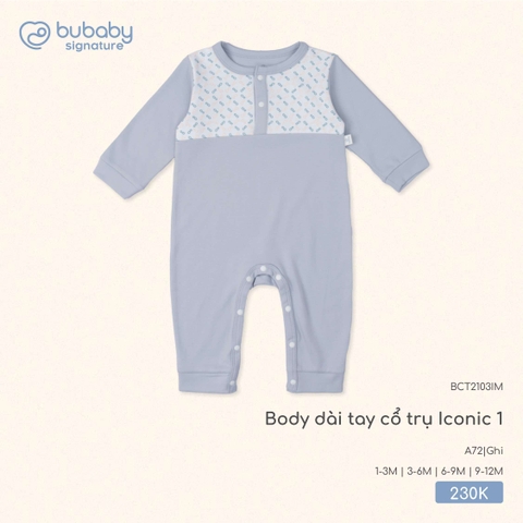BU - Body dài tay cổ trụ Iconic 1 - BCT2103IM - Ghi - 1-3M - SS25.T8A