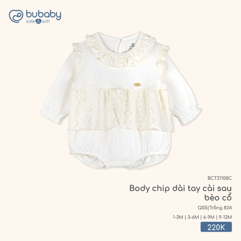 BU - Body chip dài tay cài sau bèo cổ - BCT2110BC - Trắng 824 - 9-12M - SS25.T11A