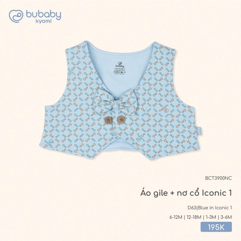 BU - Áo gile + nơ cổ Iconic 1 - BCT3900NC - Blue in Iconic 1 - 6-12M - SS25.T8A