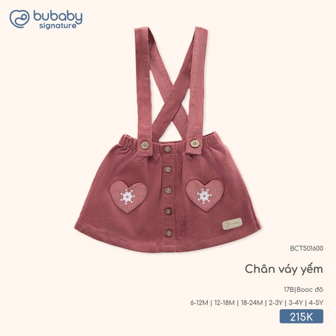 BU - Chân váy yếm BCT501600 - Booc đô - Dày - SS25.T9B