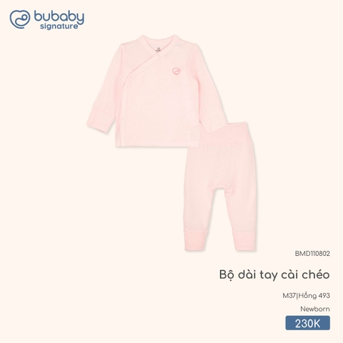 BU - Bộ dài tay cài chéo - BMD110802 - Hồng 493 - Newborn - SS25.T9C
