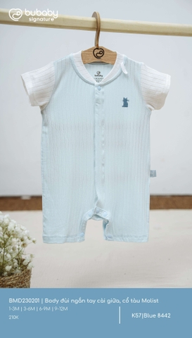 BU - Body đùi ngắn tay cài giữa, cổ tàu Molist - Blue 8442 - SS25.T3A