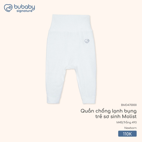 BU Z15 - Quần chống lạnh bụng trẻ sơ sinh Molist - BMD470000 - Trắng 493 - Newborn - SS25.T9C