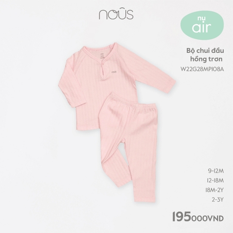 NOUS - Bộ chui đầu hồng trơn - . - 2-3Y - Bộ chui đầu hồng trơn - . - 2-3Y