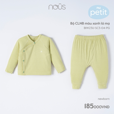 NOUS - Bộ CLNB màu xanh lá mạ NB - Nu Petit - NB - SS23.10 - Bộ Cài lệch màu xanh lá mạ - . màu xanh lá mạ - Newborn