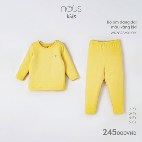 NOUS:-:Bộ:ôm:dáng:dài:màu:vàng:kid:-:5-6Y:-:SS23.9