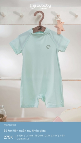 BU - Bộ bơi liền ngắn tay khóa giữa BSM231100 - Mint 76 - 18-24M - SS25.T4A