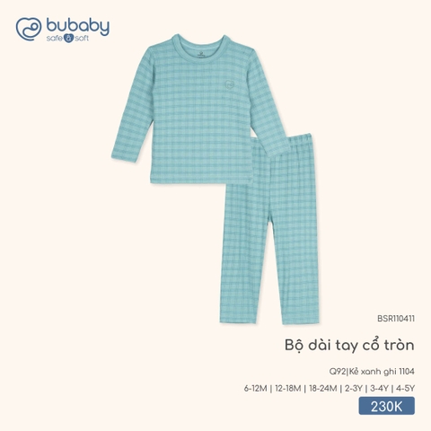 BU S30 - Bộ dài tay cổ tròn - BSR110411 - Kẻ xanh ghi 1104 - 4-5Y - SS25.T11A