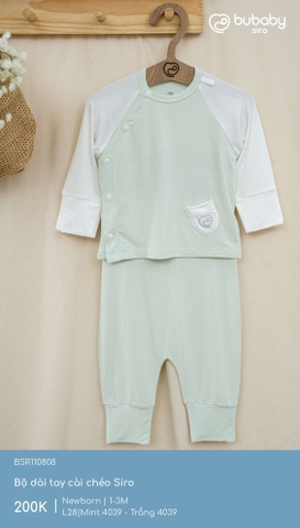 BU - Bộ dài tay cài chéo Siro - Mint 4039 - Trắng 4039 - SS25.T3B