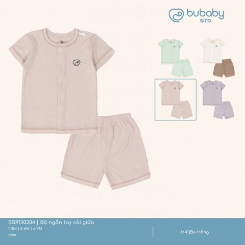 BU - Bộ ngắn tay cài giữa - Be Hồng - SS25.T2A