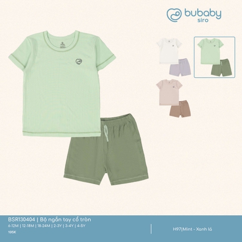 BU S10 - Bộ ngắn tay cổ tròn - BSR130404 - Mint + Xanh lá - 6-12M - SS25.T2A
