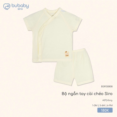 BU - Bộ ngắn tay cài chéo BSR130808 - Vàng - Mỏng - SS25.T8C