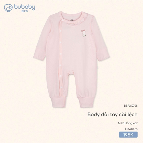 BU - Body dài tay cài lệch BSR210708 - Hồng 407 - Mỏng - SS25.T8C