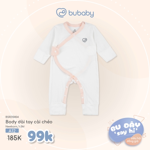 BU ĐÂY - Body dài tay cài chéo - Trắng - Newborn