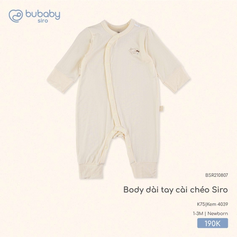 BU S10 - Body dài tay cài chéo Siro - BSR210807 - Kem 4039 - Newborn - SS25.T8A