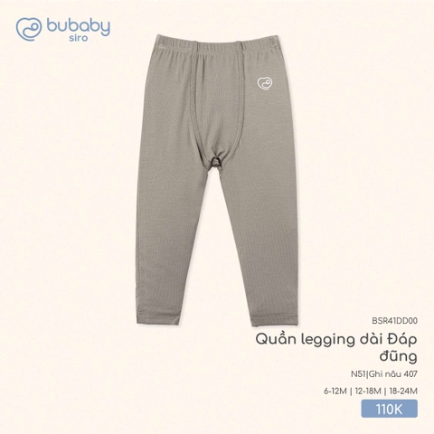 BU Z10 - Quần legging dài Đáp đũng - BSR41DD00 - Ghi nâu 407 - 6-12M - SS25.T8A