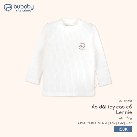 BU S10 - Áo dài tay cao cổ Lennie - BWL310900 - Trắng - 3-4Y - SS25.T10B