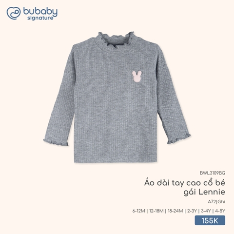 BU - Áo dài tay cao cổ bé gái Lennie BWL3109BG - Ghi - Trung - SS25.T10B