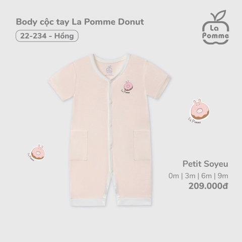 LP S10 - Body cộc tay La Pomme Donut - Hồng - 9-12M - SS25.T2A