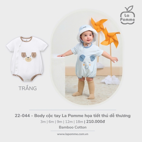 LP S10 - Body cộc tay La Pomme họa tiết thú dễ thương - Trắng - 12-18M - SS24.T8A