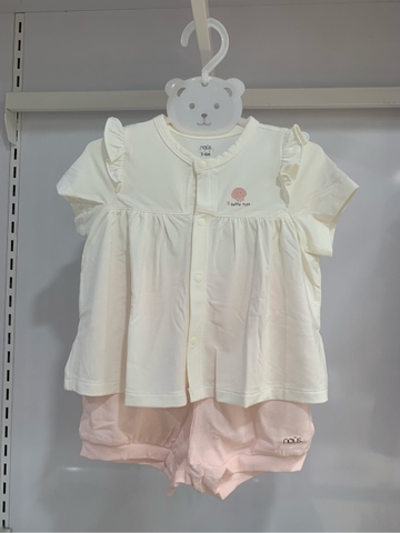 NOUS - Bộ cộc tay màu hồng in họa tiết sứa 6M - SS26.T7A