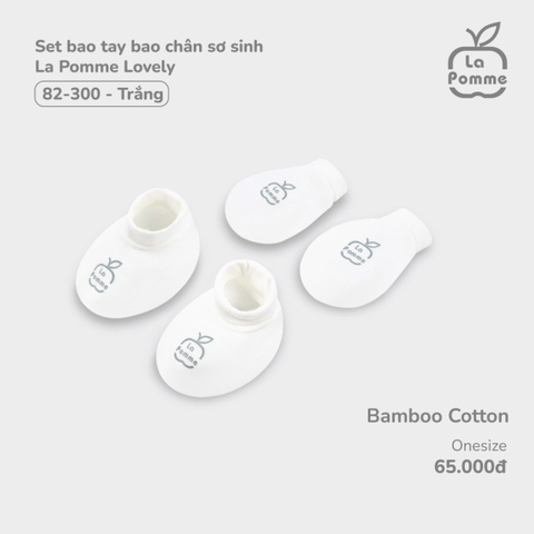 LP - Set bao tay bao chân sơ sinh La Pomme Lovely - Trắng - FS - SS25.T3A
