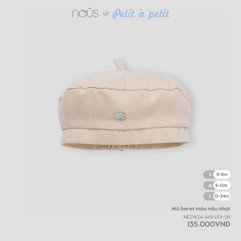 NOUS - Mũ beret màu nâu nhạt S - SS24.T8A - eret màu nâu nhạt - S - YY