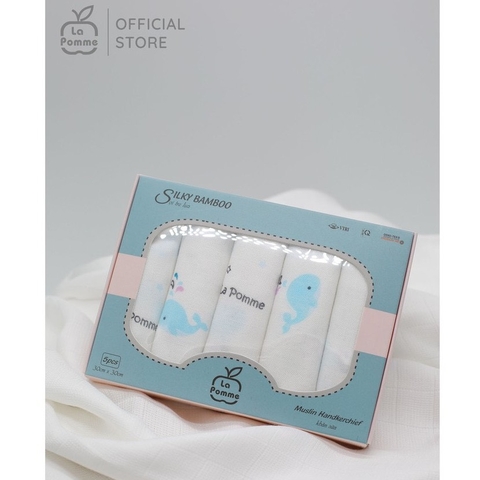 LP - K001 Set 5 Khăn sữa sợi tre lụa (30x30) - Cá heo