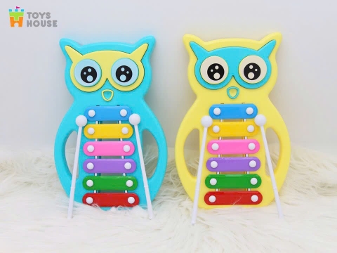 BY - Đàn gõ Xylophone hình cú mèo đáng yêu ToysHouse C601-2, màu xanh