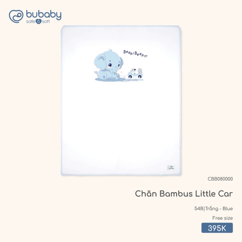 BU - Chăn Bambus Little Car - CBB080000 - Trắng + Blue - FS - SS26.T1B