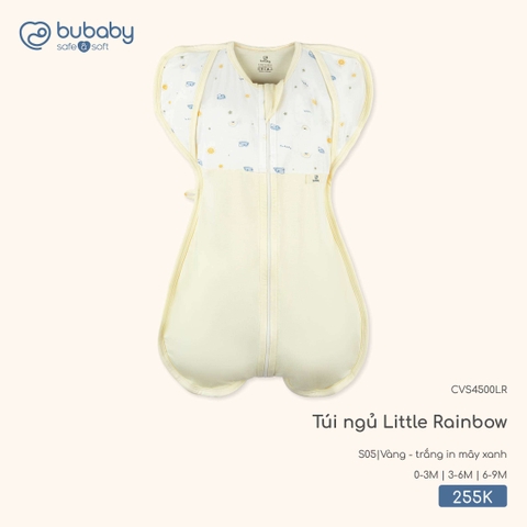 BuBaby - Túi ngủ Little Rainbow - Vàng + trắng in mây xanh - 6-9M - SS26.T3A