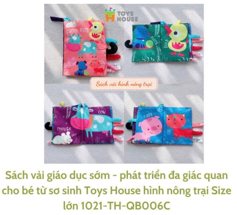 BY - Sách vải giáo dục sớm - phát triển đa giác quan cho bé từ sơ sinh Toys House hình đại dương đen trắng Size lớn 1021-TH-QB006I