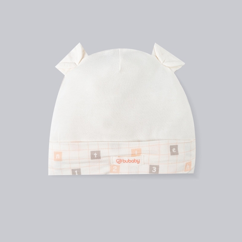 BU ĐÂY - Mũ tròn tai gấu - ABB192802 - Trắng + chữ hồng - 0-3M - BD