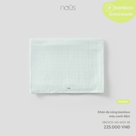 NOUS - Khăn đa năng bamboo màu xanh đậm -SS25.T9A