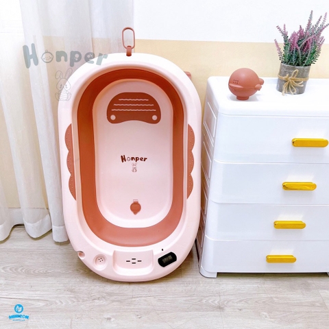 Chậu tắm kèm phao có nhiệt kế HL03204- Orange