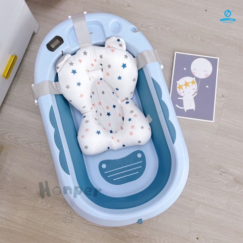 Chậu tắm kèm phao có nhiệt kế HL03204- Blue
