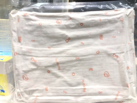 BU - Gối Bu Aide - Trắng in Bubaby hồng cam - SS25.T3A