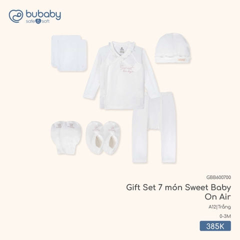 BU Z5 - Gift Set 7 món Sweet Baby On Air - GBB600700 - Trắng - 0-3M - SS25.T12C