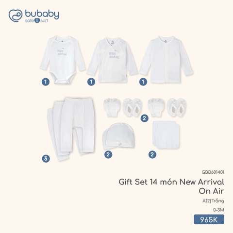 BU Z5 - Gift Set 14 món New Arrival On Air - GBB601401 - Trắng - 0-3M - SS25.T12C