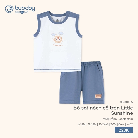 BUBaby - Bộ sát nách cổ tròn Little Sunshine - IBC1404LS - Trắng + Xanh đậm - 3-4Y - SS26.T4A