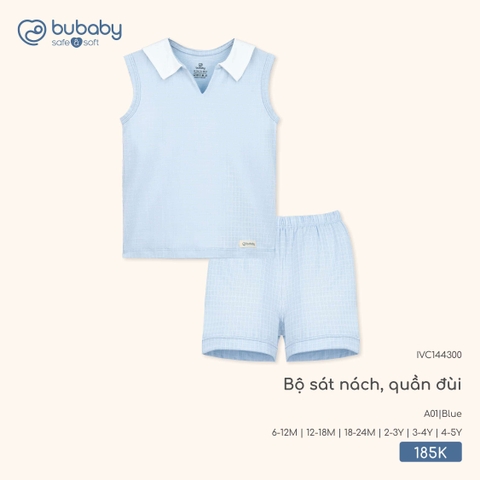 BUBaby - Bộ sát nách ,quần đùi  - IVC144300 - Blue - 6-12M - SS26.T3C