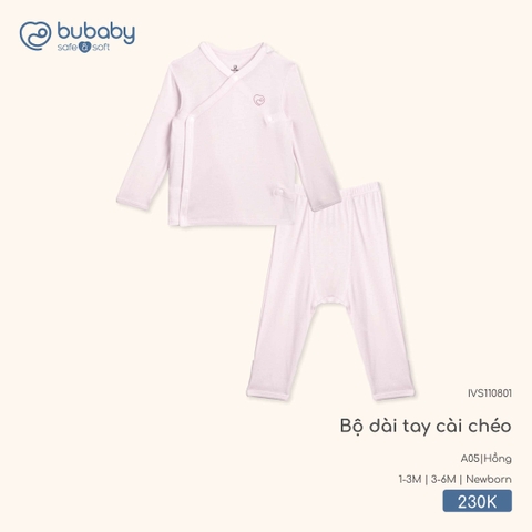 BU - Bộ dài tay cài chéo - IVS110801 - Hồng - 1-3M - SS25.T12C