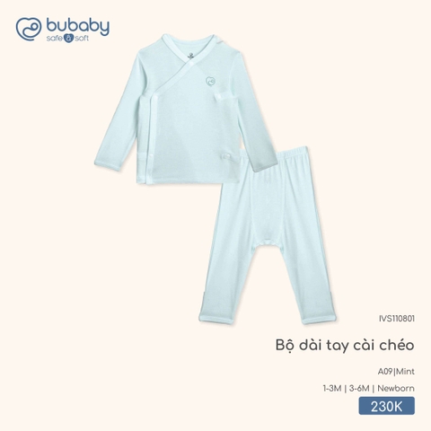 BU - Bộ dài tay cài chéo - IVS110801 - Mint - Newborn - SS25.T12C