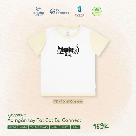 BU - Áo ngắn tay Fat Cat - KBC3300FC - Trắng + vàng kem - 6-12M - SS26.T2A