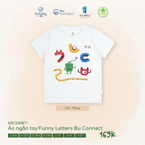 BU - Áo ngắn tay Funny Letters Bu Connect - KBC3300FY - Trắng - 18-24M - SS26.T2A