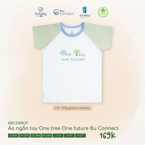 BU - Áo ngắn tay One tree One future - KBC3300OF - Trắng + xanh matcha - 18-24M - SS26.T2A