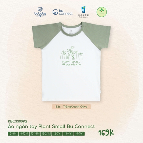 BU - Áo ngắn tay Plant Small Bu Connect - KBC3300PS - Trắng + Xanh Olive - 6-12M - SS26.T2A