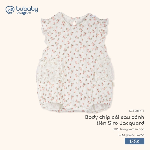 BU S10 - Body chip cài sau cánh tiên Siro Jacquard - KCT2010CT - Trắng kem in hoa - 1-3M - SS25.T11A